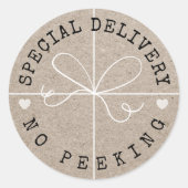 おもしろい特殊配送なしピーキングクラフト紙小包 ラウンドシール (正面)