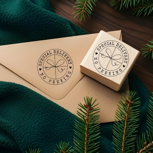 おもしろい特殊配送なしピーキングクラフト紙小包 ラバースタンプ