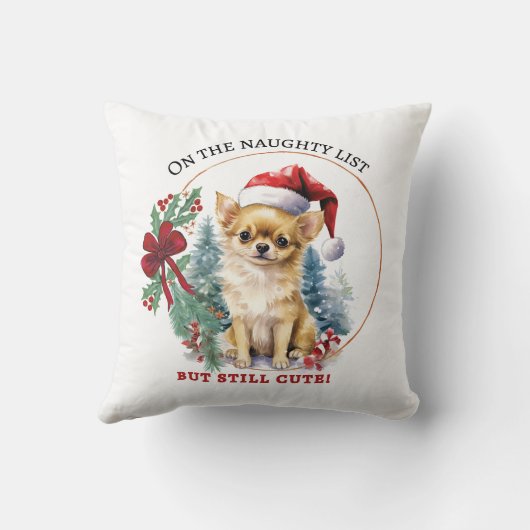 おもしろい犬いけなリストクリスマス クッション (裏面)