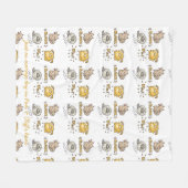 おもしろい犬うるさい犬で飼い主のために吠える フリースブランケット (正面(横))