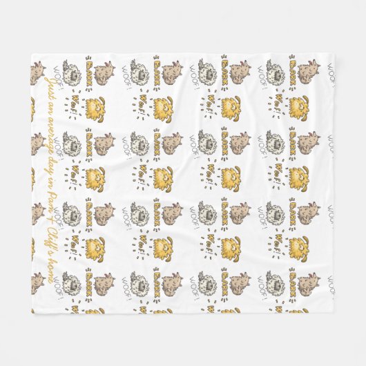 おもしろい犬うるさい犬で飼い主のために吠える フリースブランケット (正面(横))