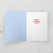 おもしろい犬およびサンタのクリスマスカード シーズンカード (内部)