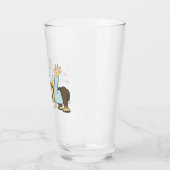 おもしろい犬および人は新年の漫画を祝います タンブラーグラス (左)