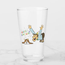 おもしろい犬および人は新年の漫画を祝います