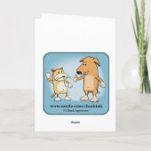 おもしろい犬かみ玩具誕生日 カード (裏面)