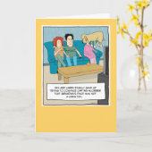 おもしろい犬かみ玩具誕生日 カード (黄色い花)