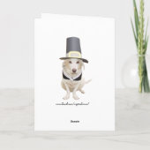 おもしろい犬か実験室の感謝祭 シーズンカード (裏面)