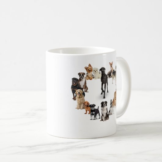 おもしろい犬がペットを飼う愛犬家 コーヒーマグカップ (正面右)