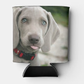 おもしろい犬が写真を舌で突き出す 缶クーラー (正面)