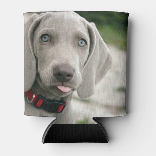 おもしろい犬が写真を舌で突き出す 缶クーラー (正面)