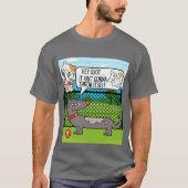 おもしろい犬が店主の注意不足に悩む Tシャツ (正面)