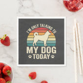 おもしろい犬が話すレトロな日没 スタンダードランチョンナプキン (インサイチュ)
