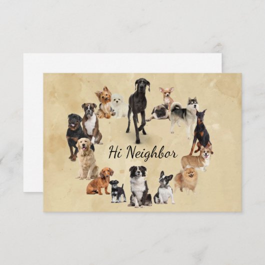 おもしろい犬が飼い犬ありがとう サンキューカード (正面/裏面)