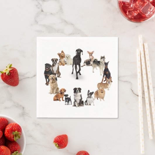 おもしろい犬が飼い犬の名前をカスタムする スタンダードカクテルナプキン (インサイチュ)