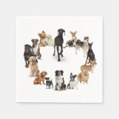 おもしろい犬が飼い犬の名前をカスタムする スタンダードカクテルナプキン (正面)