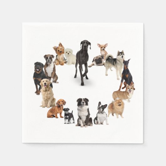 おもしろい犬が飼い犬の名前をカスタムする スタンダードカクテルナプキン (正面)