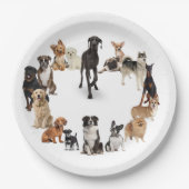 おもしろい犬が飼い犬の名前をカスタムする ペーパープレート (正面)