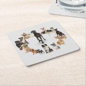 おもしろい犬が飼い犬 スクエアペーパーコースター (アングル)