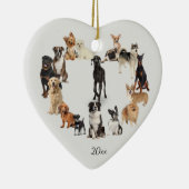 おもしろい犬が飼うペット犬カスタムの年 セラミックオーナメント (右)