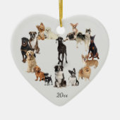 おもしろい犬が飼うペット犬カスタムの年 セラミックオーナメント (正面)