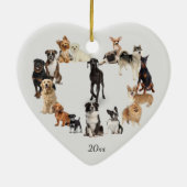 おもしろい犬が飼うペット犬カスタムの年 セラミックオーナメント (裏面)