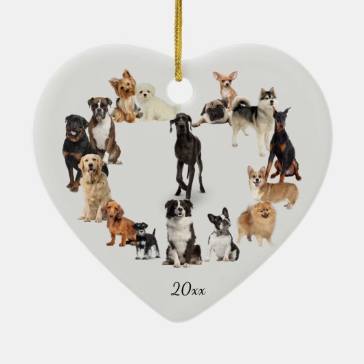 おもしろい犬が飼うペット犬カスタムの年 セラミックオーナメント (裏面)