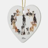 おもしろい犬が飼うペット犬カスタムの年 セラミックオーナメント (左)