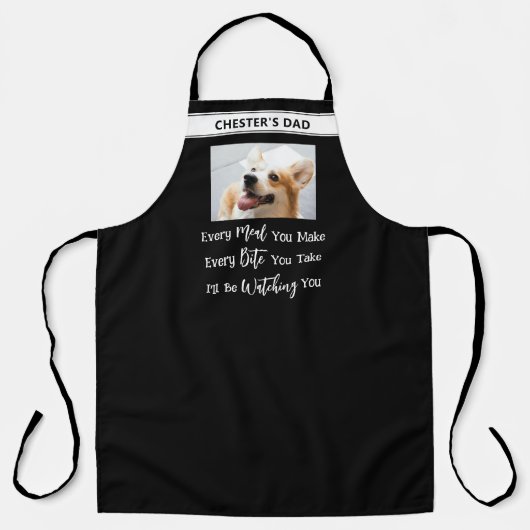 おもしろい犬ことわざあなたのフォトドッグパパママ エプロン (正面)