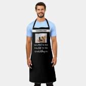 おもしろい犬ことわざあなたのフォトドッグパパママ エプロン (着用した状態)