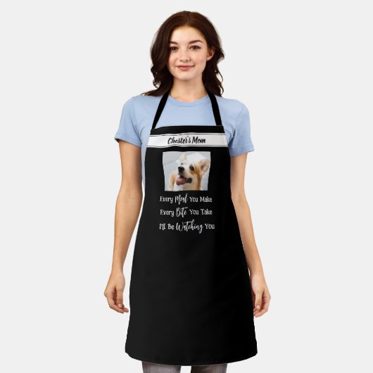 おもしろい犬ことわざあなたの写真犬ママ エプロン (着用した状態)