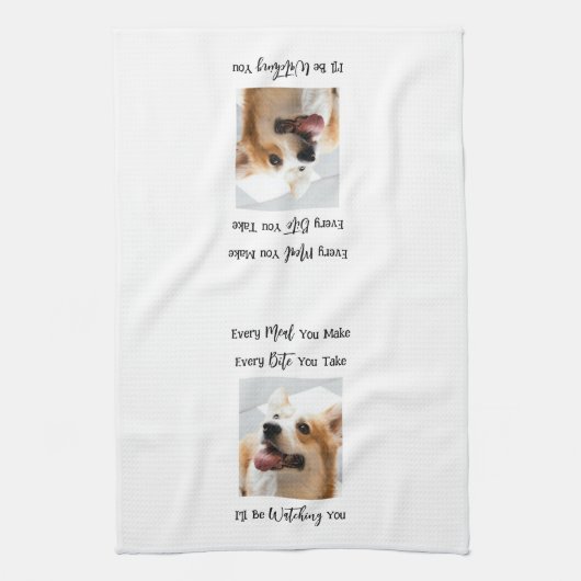 おもしろい犬ことわざフォトキッチンタオル キッチンタオル (縦)