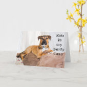 おもしろい犬これは私のパーティー顔誕生日 カード (黄色い花)