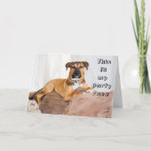 おもしろい犬これは私のパーティー顔誕生日 カード (正面)