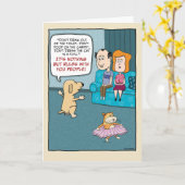 おもしろい犬すべての規則を憎む誕生日 カード (黄色い花)