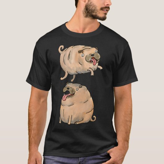 おもしろい犬たちがクールな犬の芸を披露 Tシャツ (正面)