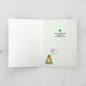 おもしろい犬とキャットクローバーセントパトリックの日 カード (内部)