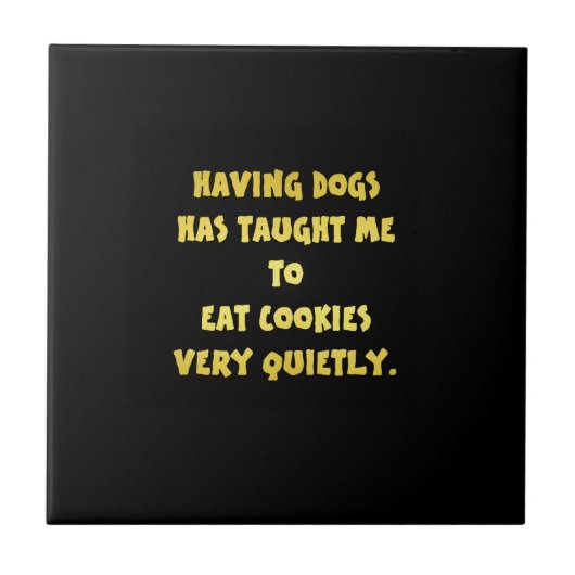 おもしろい犬とクッキーのジョーク タイル (正面)