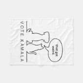 おもしろい犬と猫がカマ得ラに風変わり投票 フリースブランケット (正面(横))