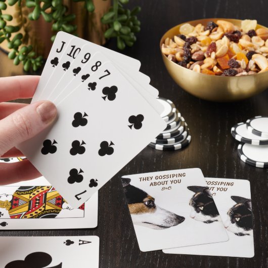 おもしろい犬と猫との会話 トランプ (インサイチュ)