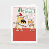 おもしろい犬と猫のミスレトークリスマス シーズンカード (正面)