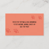 おもしろい犬と猫ペットケアアポイントメントアラーム 名刺 (裏面)
