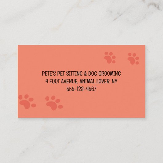 おもしろい犬と猫ペットケアアポイントメントアラーム 名刺 (裏面)