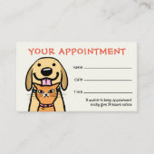 おもしろい犬と猫ペットケアアポイントメントアラーム 名刺 (正面)