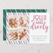 おもしろい犬と赤ちゃんのカラフルな4枚写真カード シーズンカード (正面/裏面)