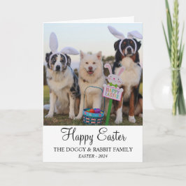 おもしろい犬とRabbit Earsハッピーイースター写真 シーズンカード