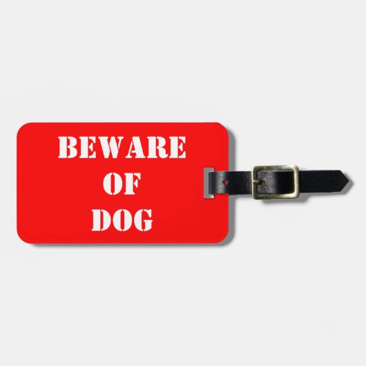 おもしろい犬に用心 ラゲッジタグ (正面横)