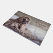 おもしろい犬のカスタムなドア・マット ドアマット (アングル)