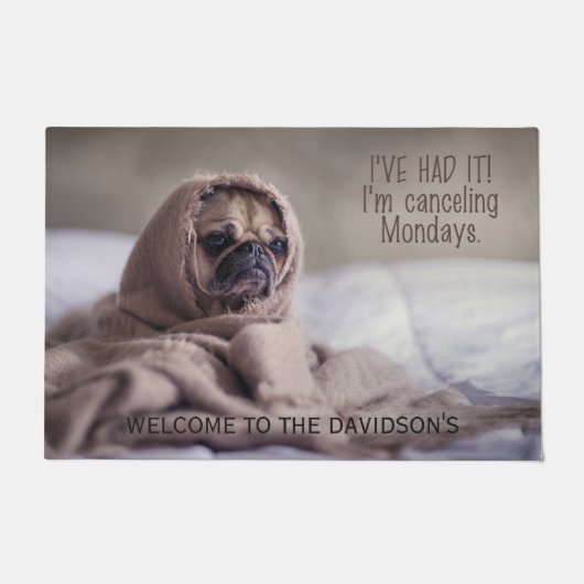 おもしろい犬のカスタムなドア・マット ドアマット (正面)