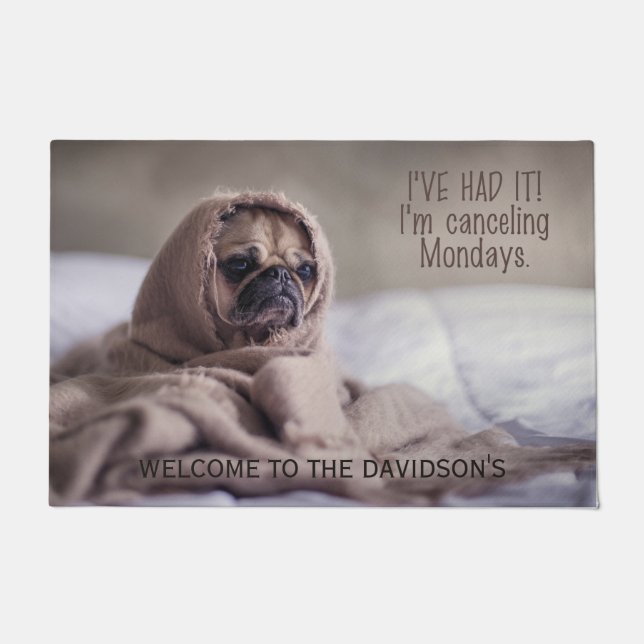 おもしろい犬のカスタムなドア・マット ドアマット (正面)