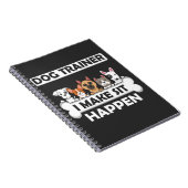 おもしろい犬のトレーナーが子犬の教育を受ける ノートブック (右側)